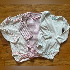 Baby Boden Size 3-6 Months Onesie One-piece Stripe Polka-dot Bow Romper Lot of 3